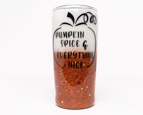 Pumpkin Spice Glitter Tumbler